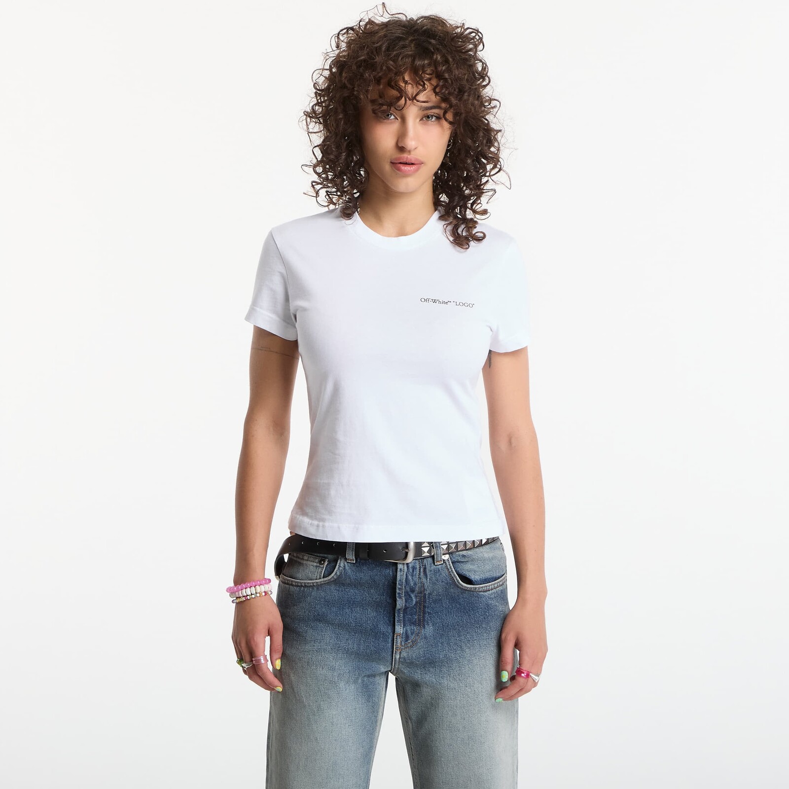 T-shirt Off-White Logo Quote Fitted Tee White M