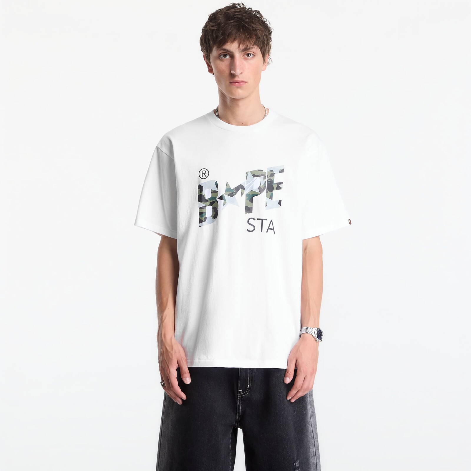 T-shirt A Bathing Ape Sta Over Print 1st Camo Bape Sta Tee UNISEX White XXL