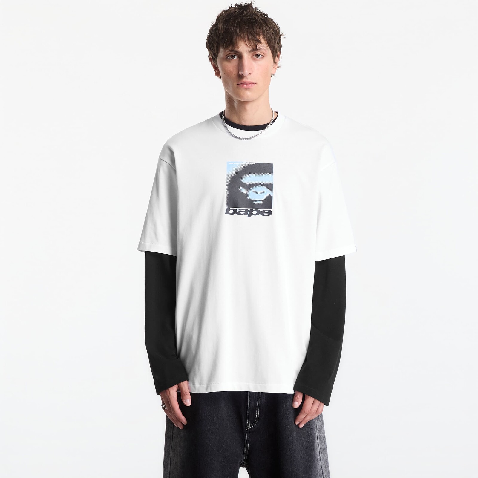 T-shirt A Bathing Ape Spray Ape Head Box Relaxed Fit Tee UNISEX White XXL