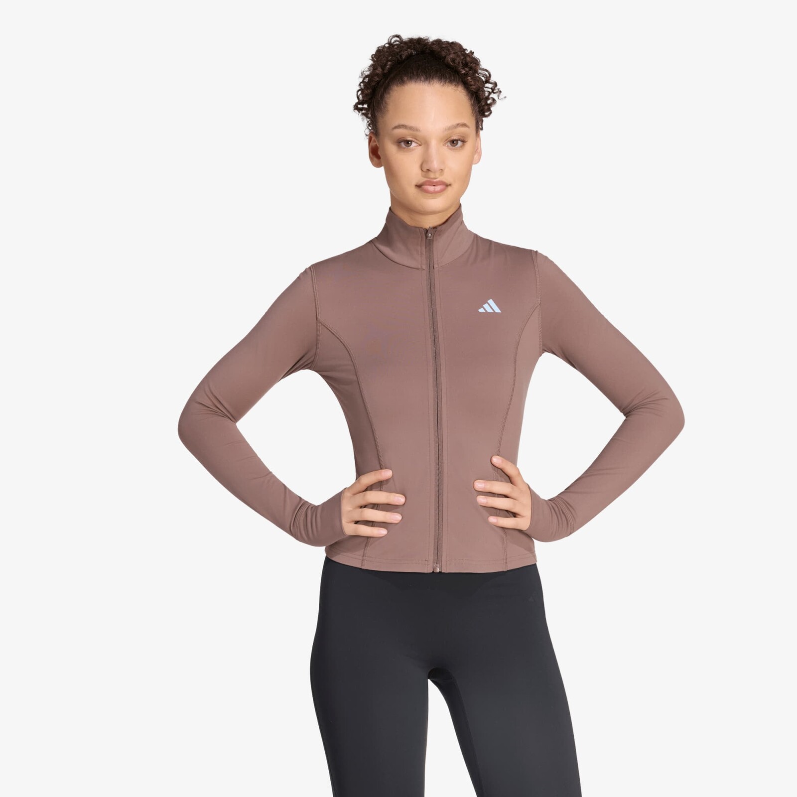 Sweatshirt adidas 3-Stripes Studio Zip Through Jacket Earth Strata XS