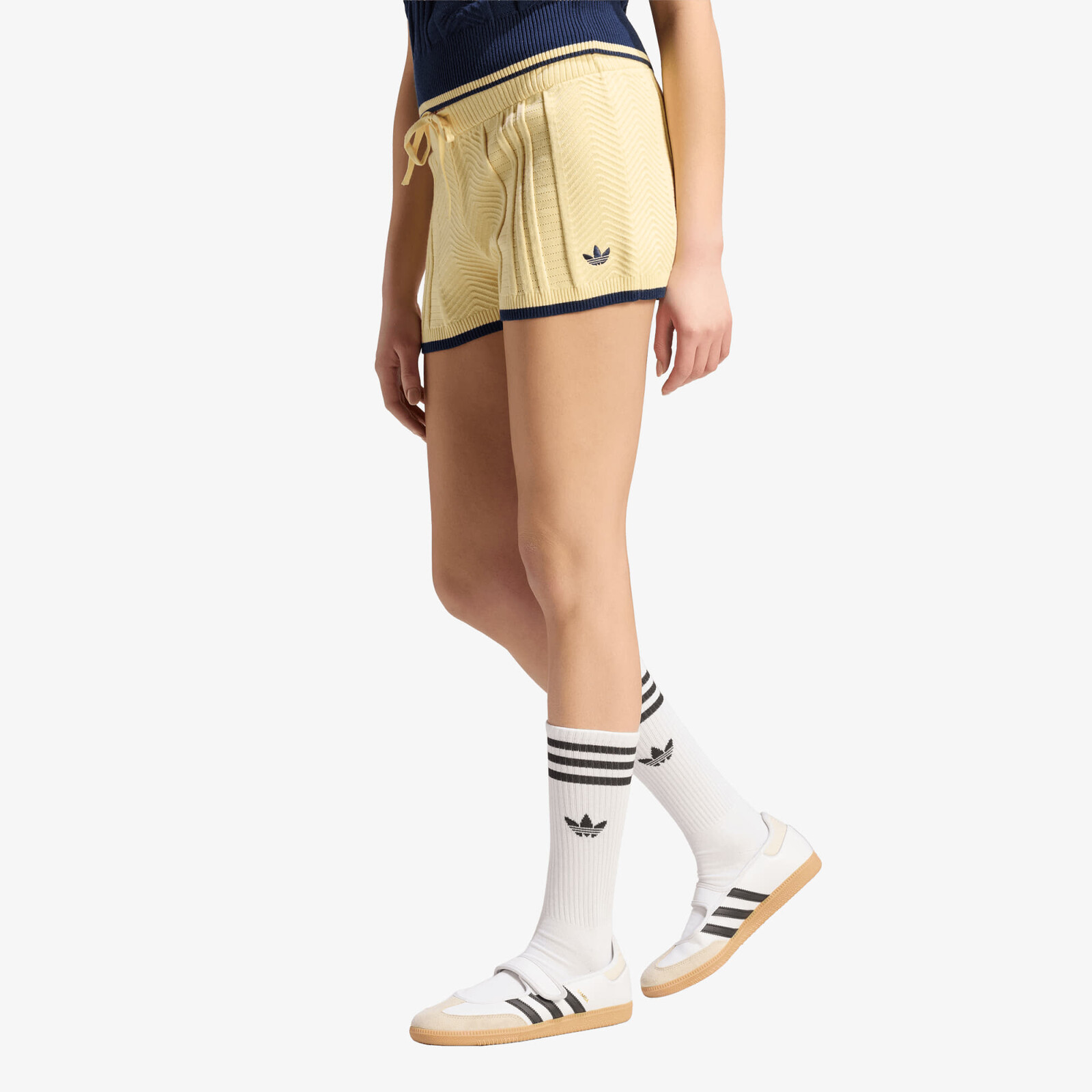 adidas Cable Knit Shorts Warm Vanilla S