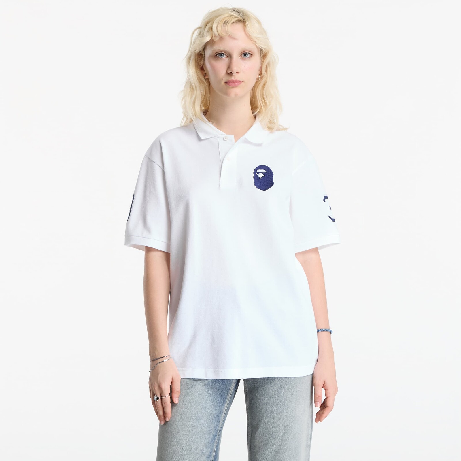 T-shirt A Bathing Ape Large Ape Head Relaxed Fit Polo UNISEX White XXL