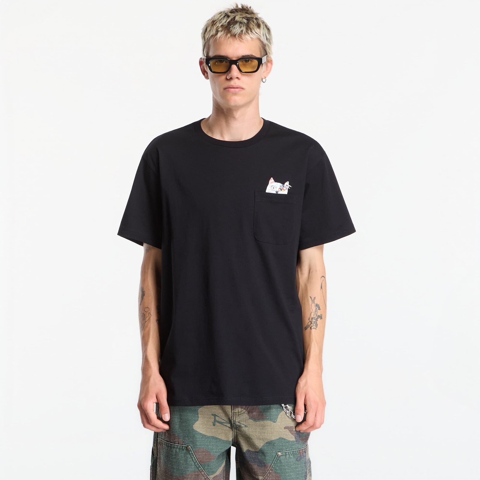 T-shirt RIPNDIP Lord Nermal Collage Pocket Tee Black S