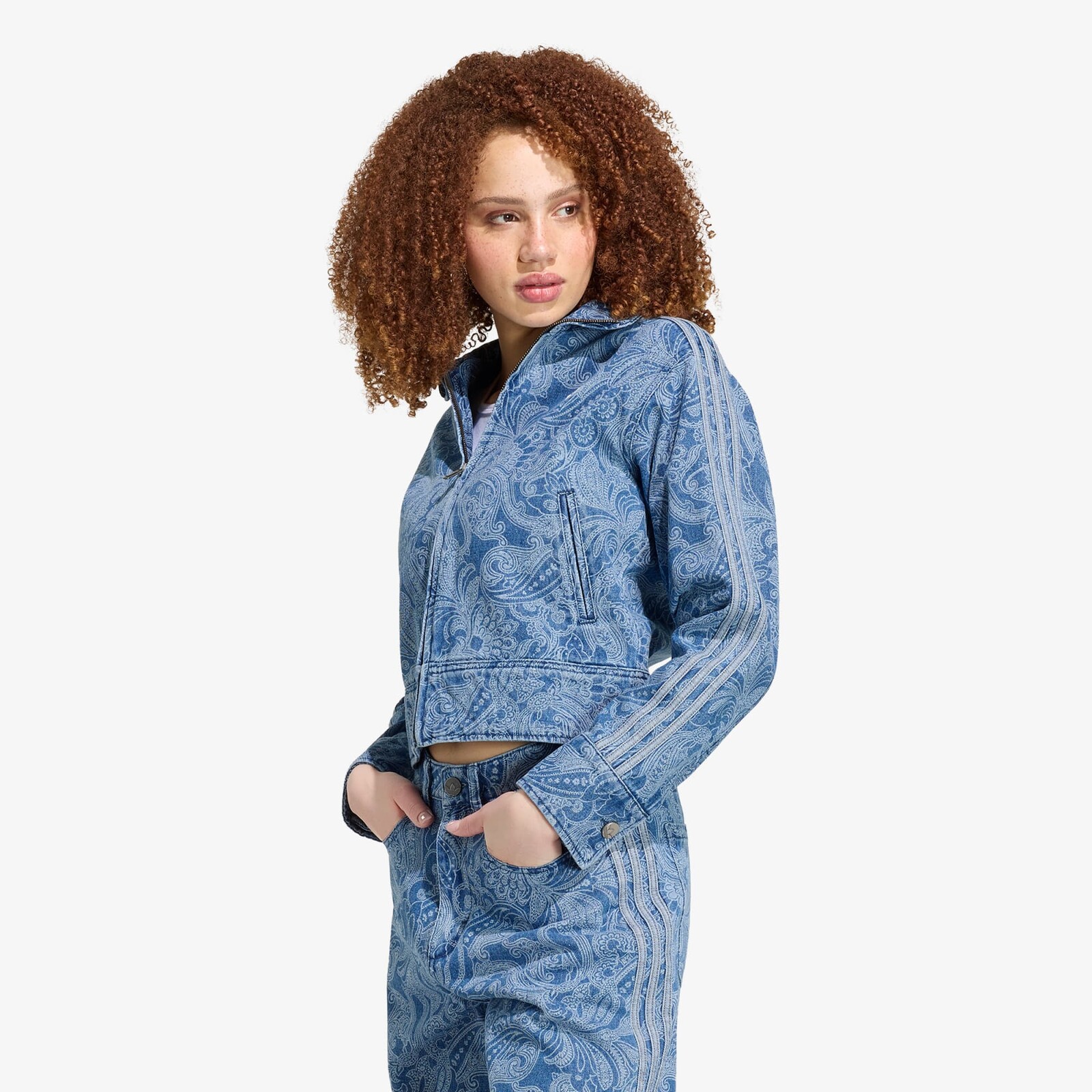 Jacket adidas Liberty London Firebird Denim Tracktop Medium Vintage Denim/ Light Denim XS