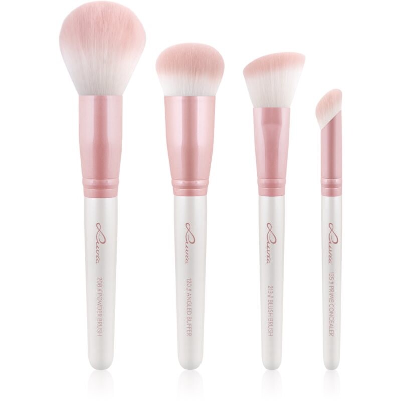 Luvia Cosmetics Flawless Face Set makeup brush set with a pouch Candy