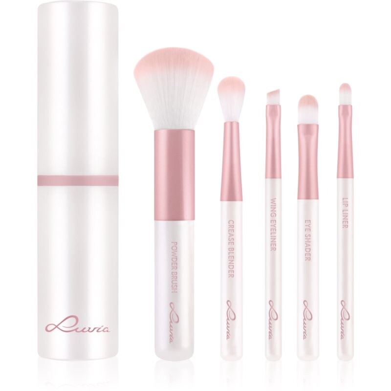 Luvia Cosmetics Travel Set makeup brush set with a pouch for travelling Candy