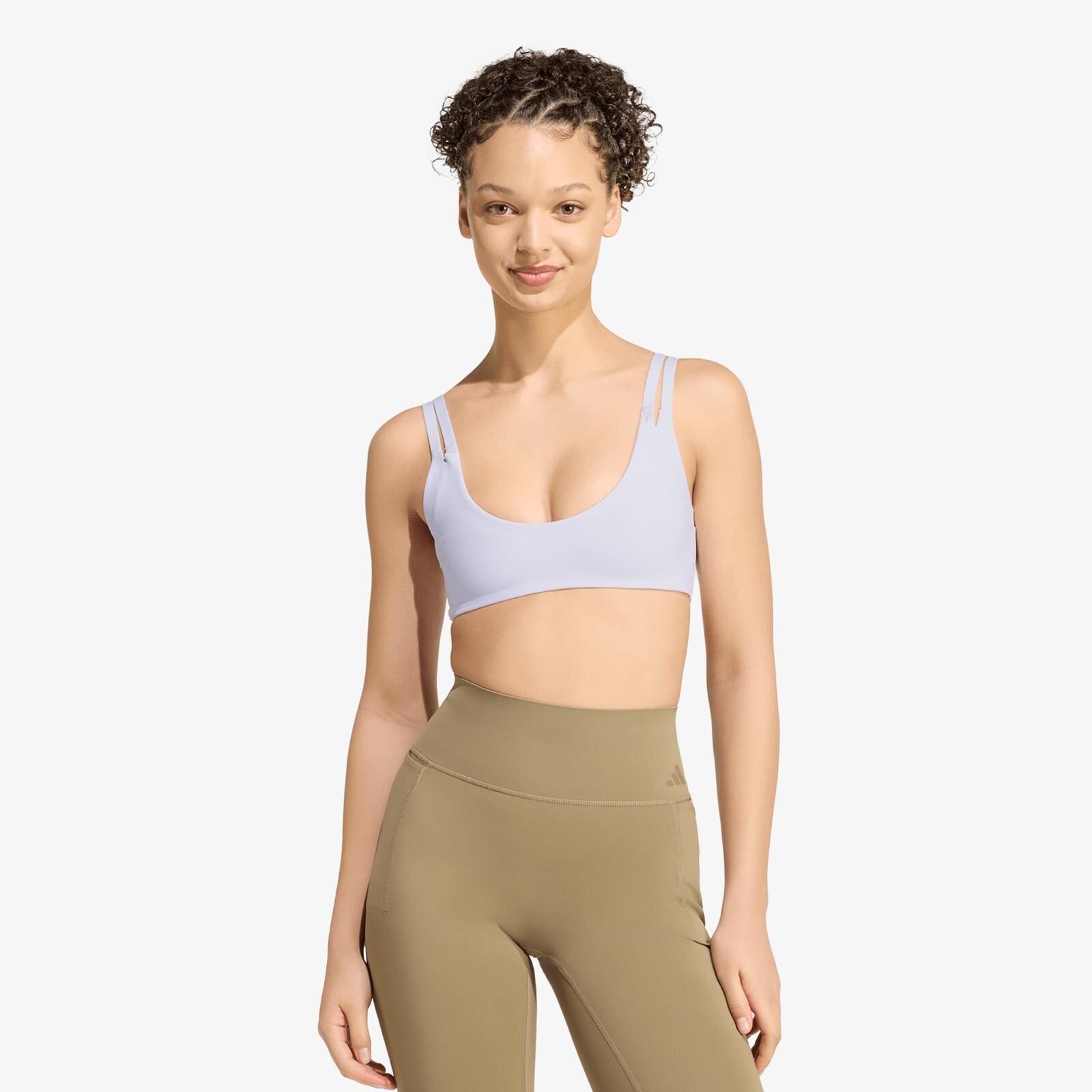 adidas Optimé Workout Reversible Twist Light Support Bra Frozen Purple M