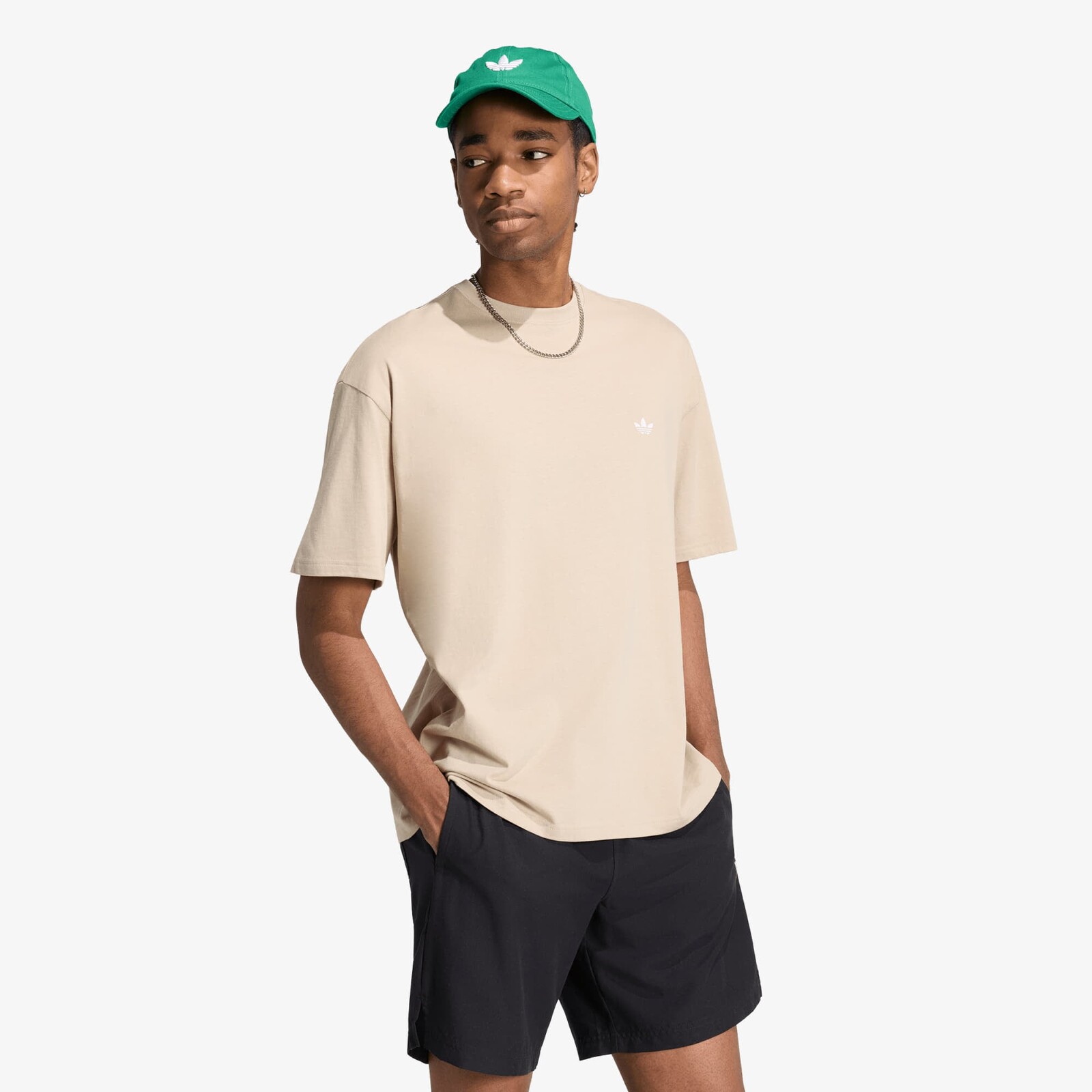 T-shirt adidas Trefoil Essentials Loose Dropped Shoulder T-Shirt Khaki Three XL