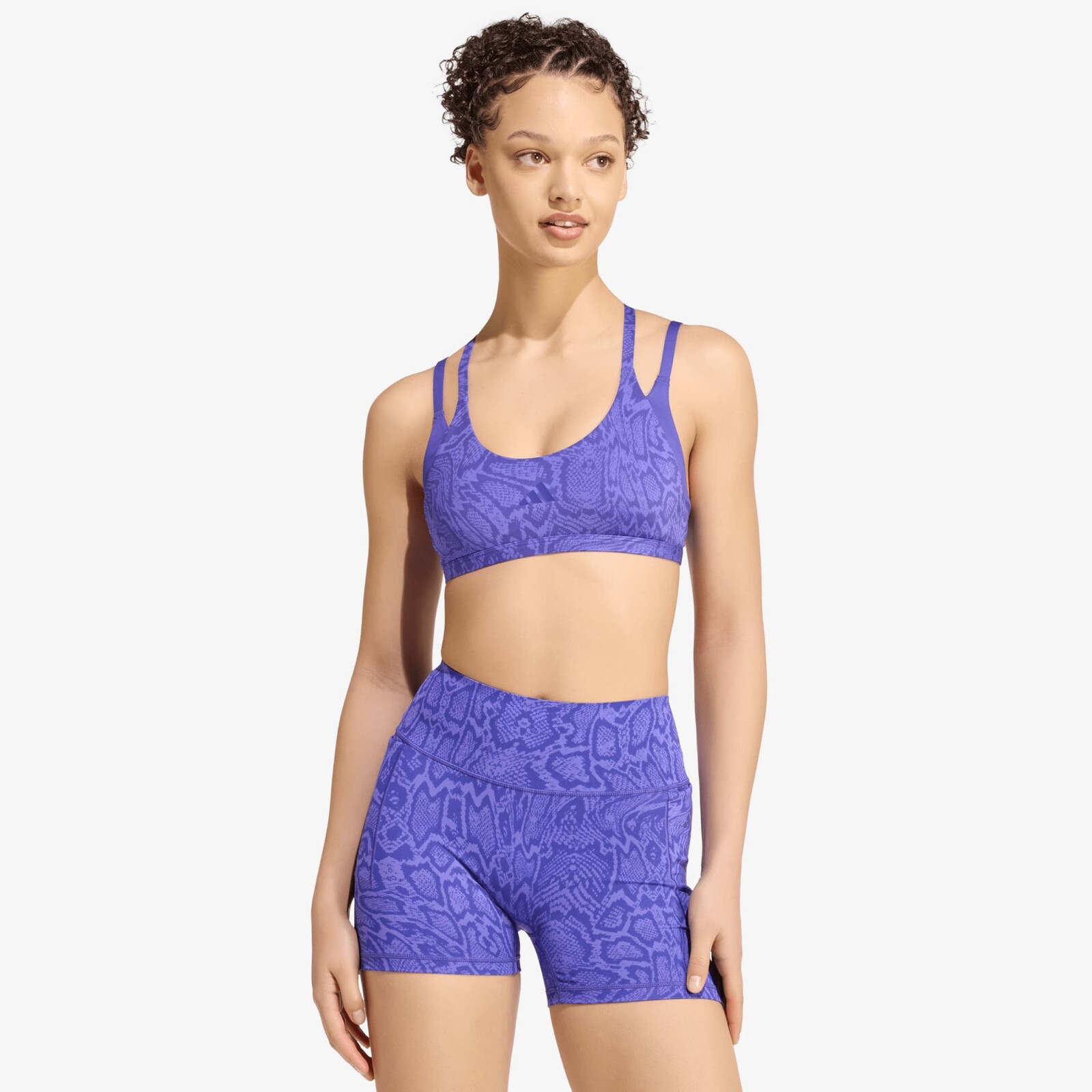 adidas Optime Workout Snake Strappy Light Support Bra Solar Purple/ Pure Purple M