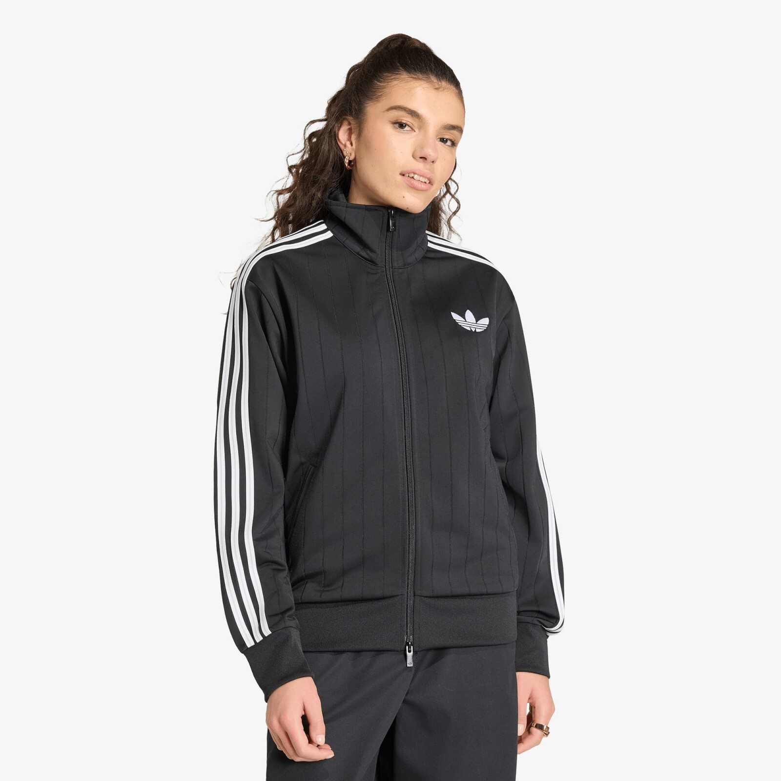 Jacket adidas Pinstripe Firebird Loose Tracktop Black/ White/ Grey Two XS