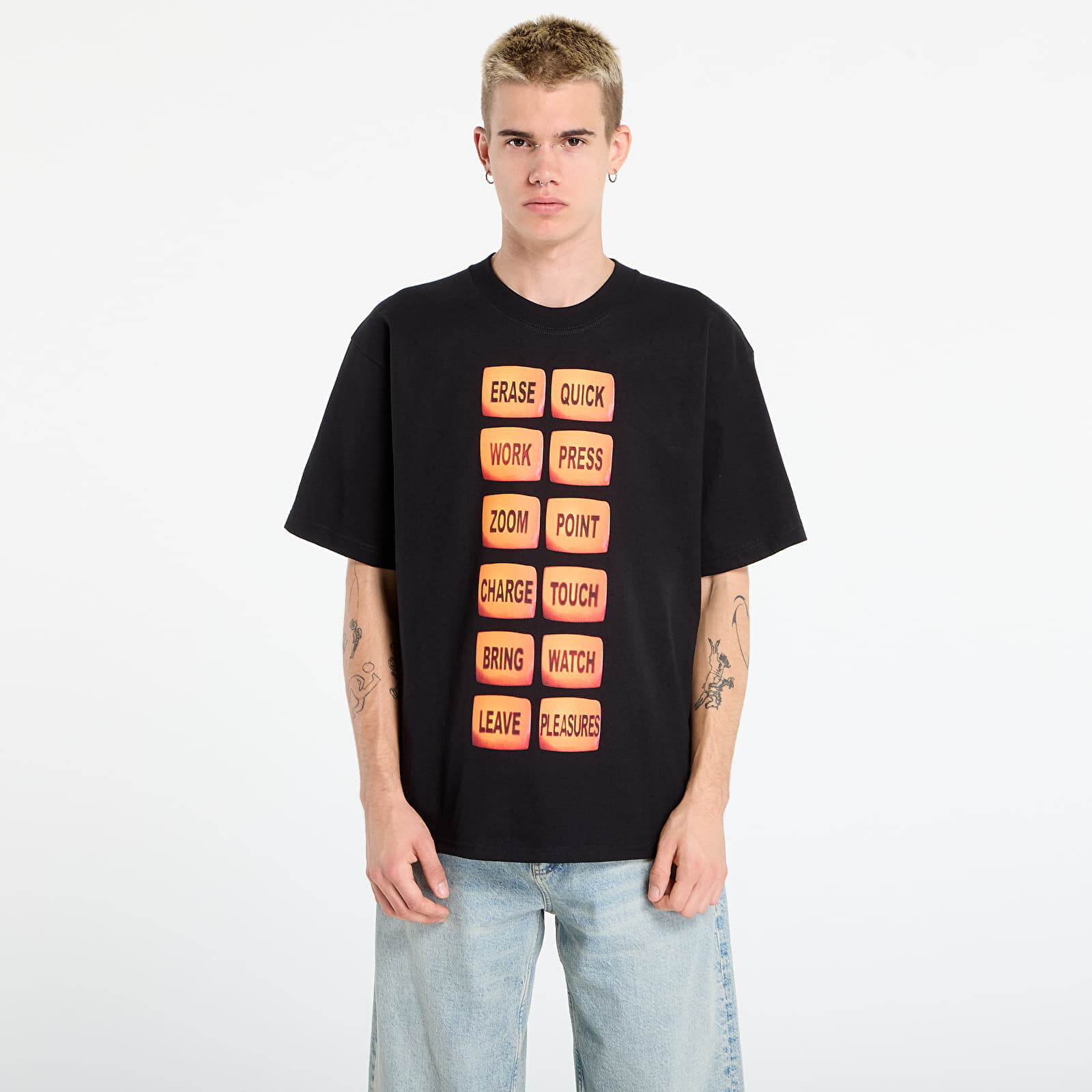 T-shirt PLEASURES Technologic T-Shirt Black M