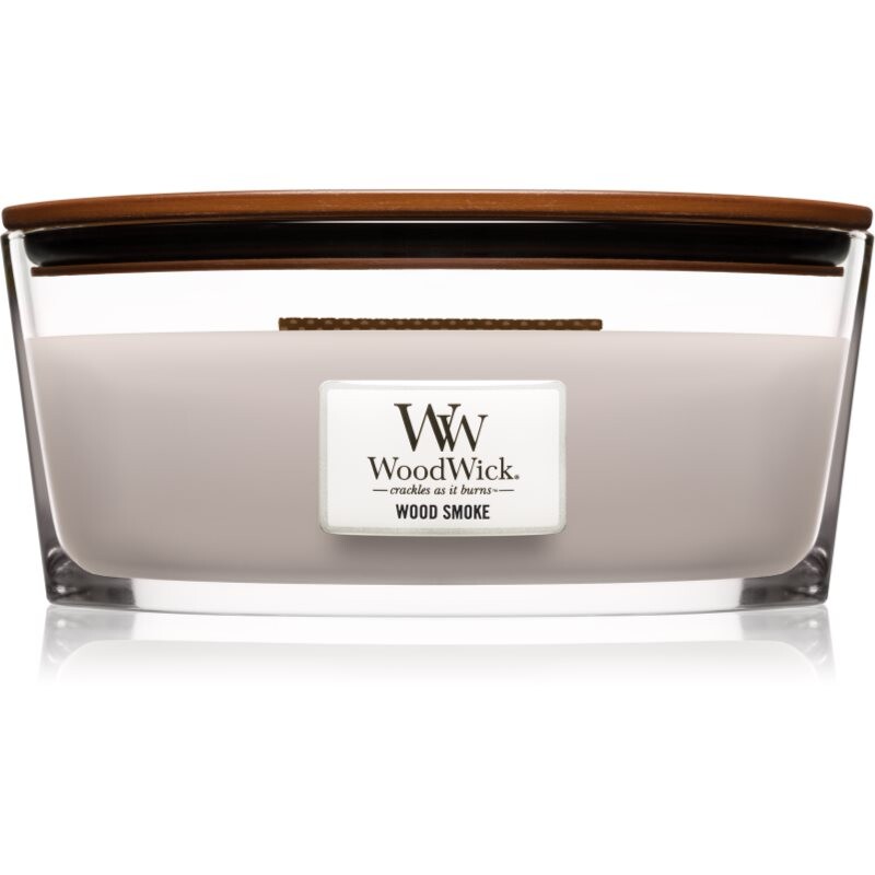 Woodwick Wood Smoke scented candle with wooden wick (hearthwick) 453.6 g