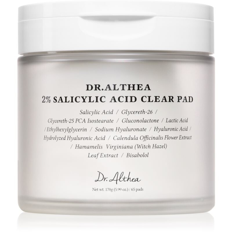 Dr. Althea 2% Salicylic Acid Clear Pad exfoliating cleansing pads with salicylic acid 65 pc