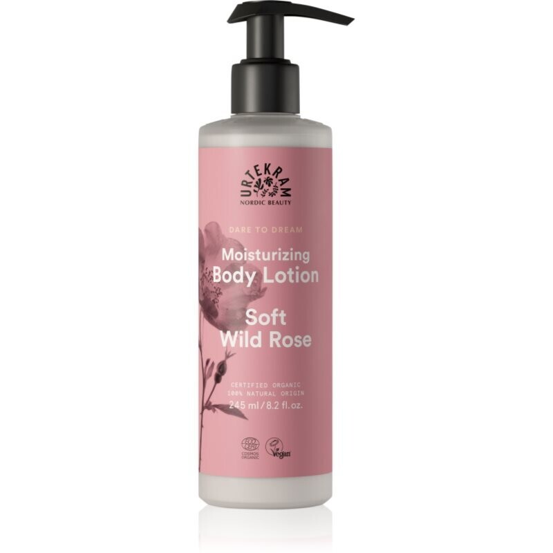 Urtekram Soft Wild Rose nourishing moisturising body lotion 245 ml