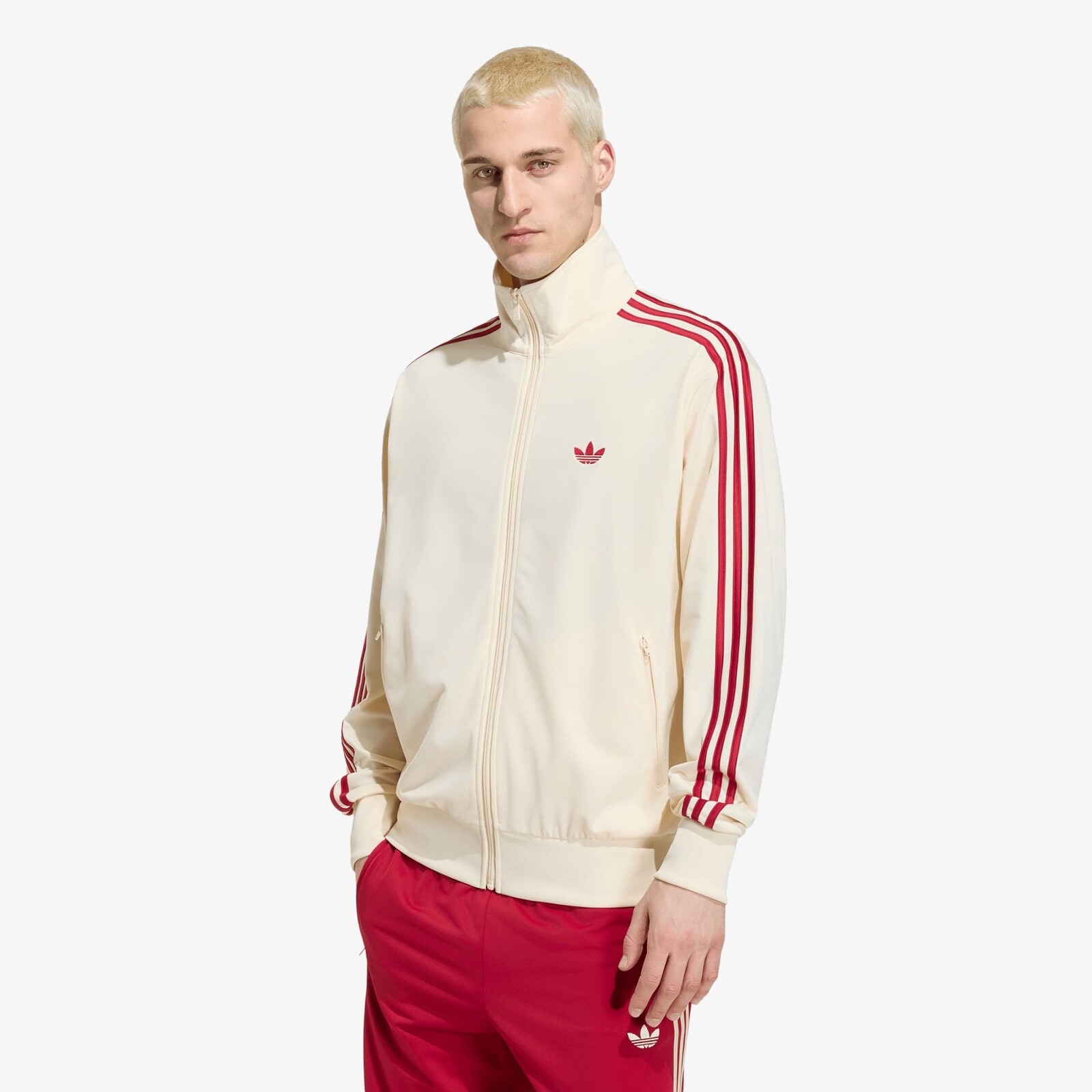 Sweatshirt adidas Firebird Track Jacket Warm Vanilla/ Team Victory Red L