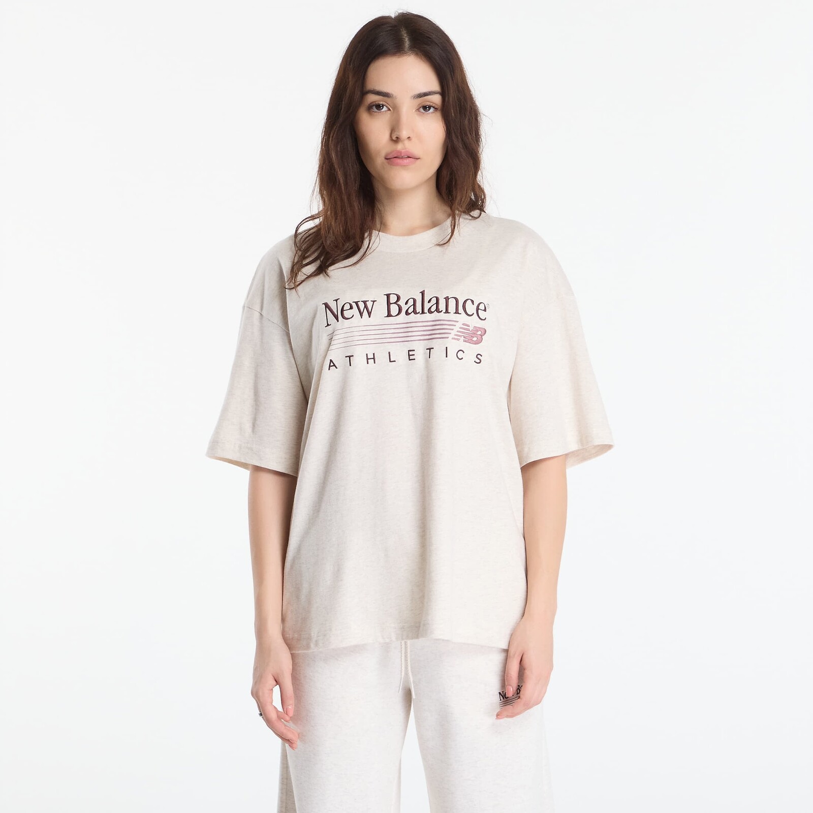 T-shirt New Balance Trackside Oversized T-Shirt Linen Heather S