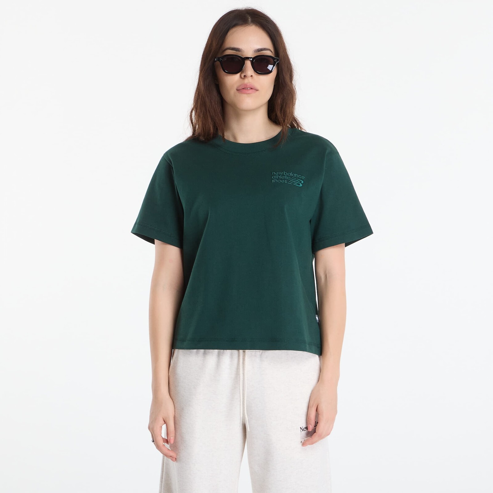 T-shirt New Balance Athletics Premium Logo Hip Length Relaxed T-Shirt Nordic Green S