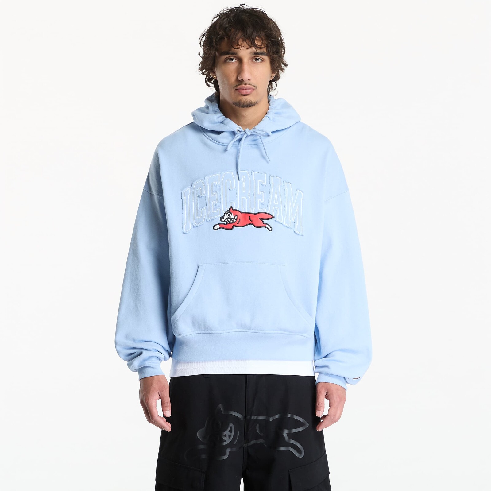 Sweatshirt Billionaire Boys Club Icecream College Applique Running Dog Popover Hood Light Blue M