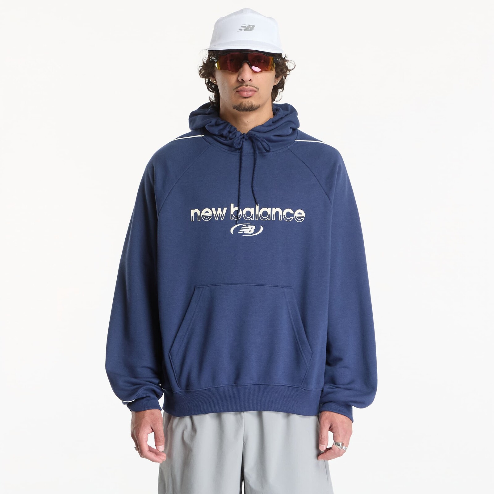 Sweatshirt New Balance Trackside French Terry Hoodie Nb Navy XL