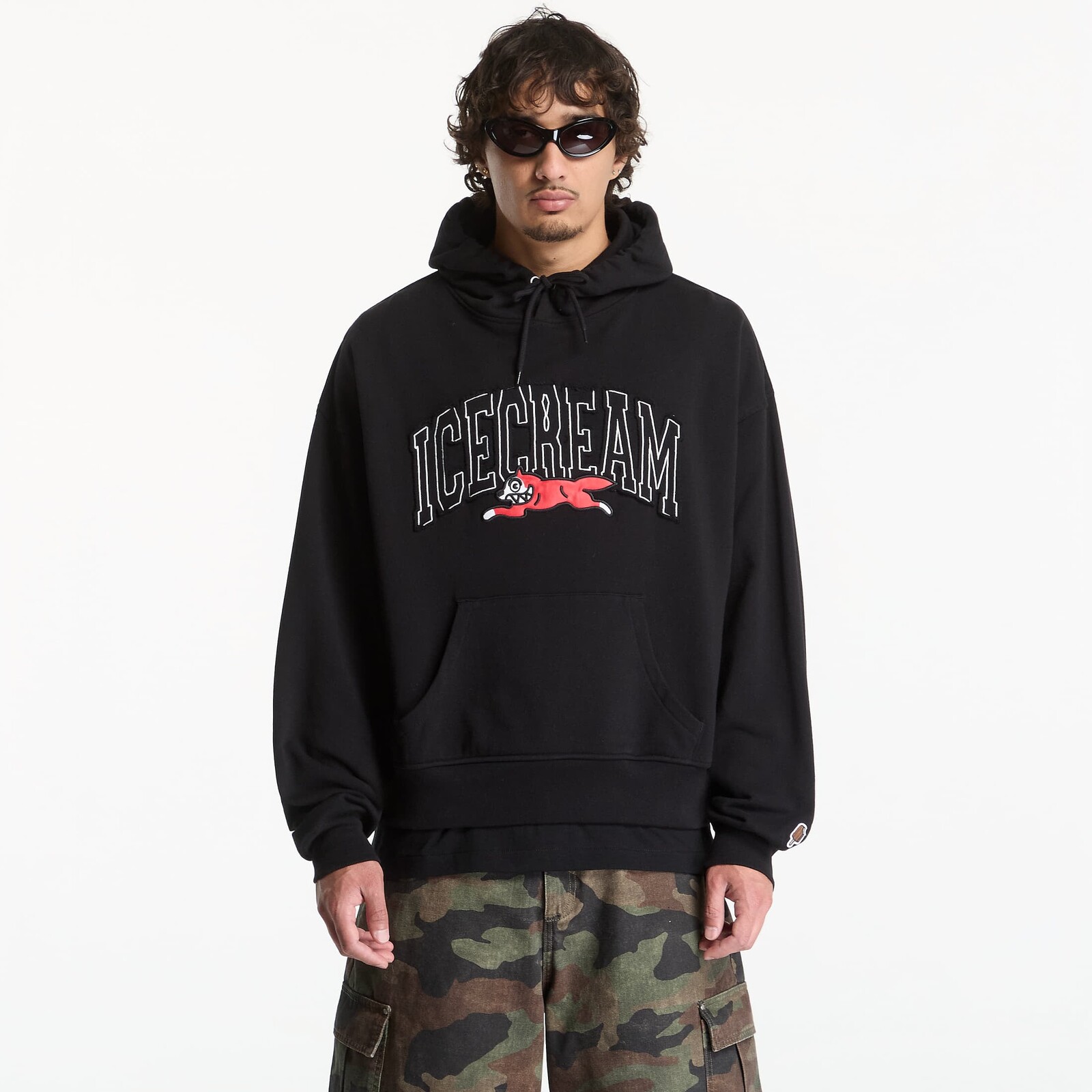 Sweatshirt Billionaire Boys Club Icecream College Applique Running Dog Popover Hood Black M