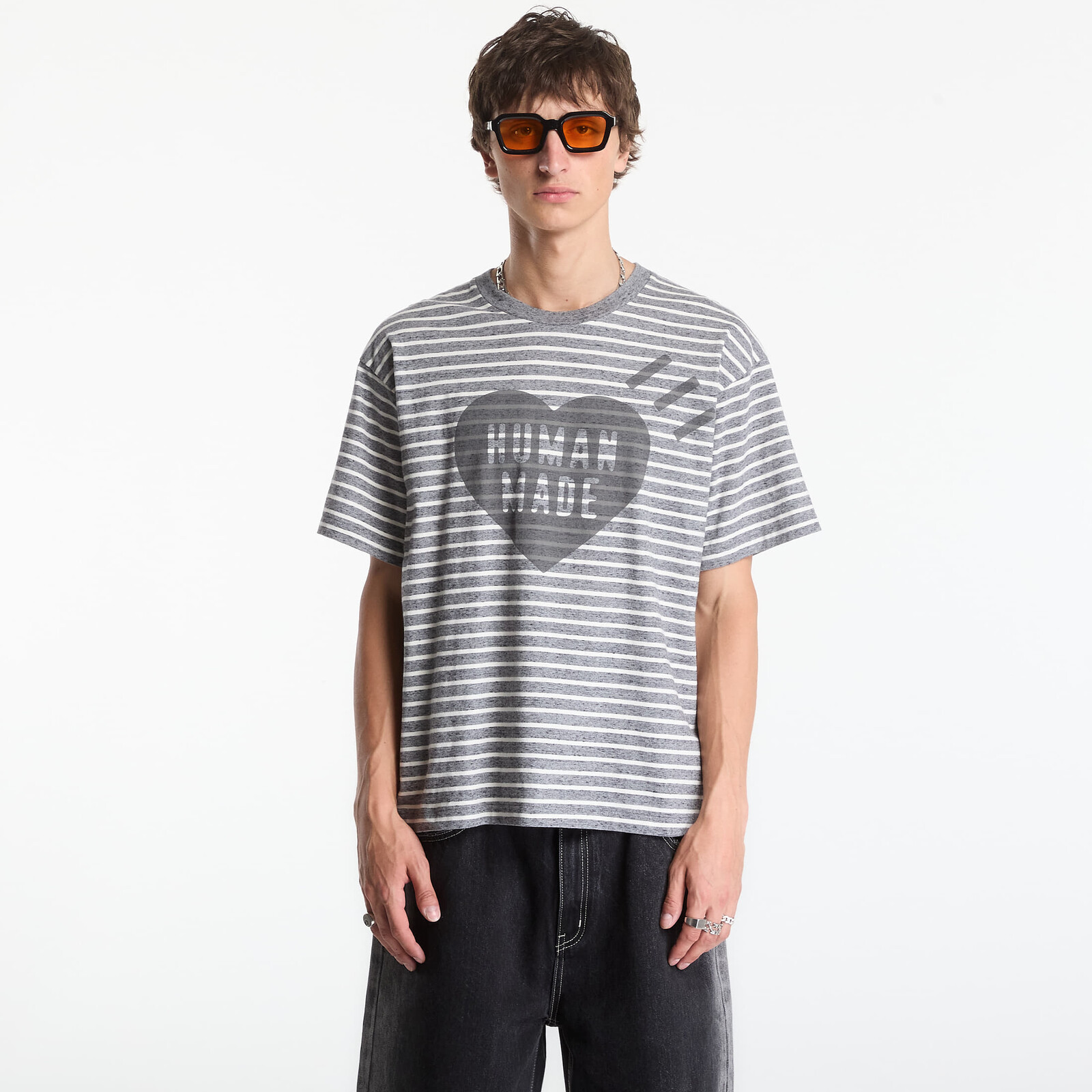 T-shirt HUMAN MADE Heart Striped T-Shirt UNISEX Gray L