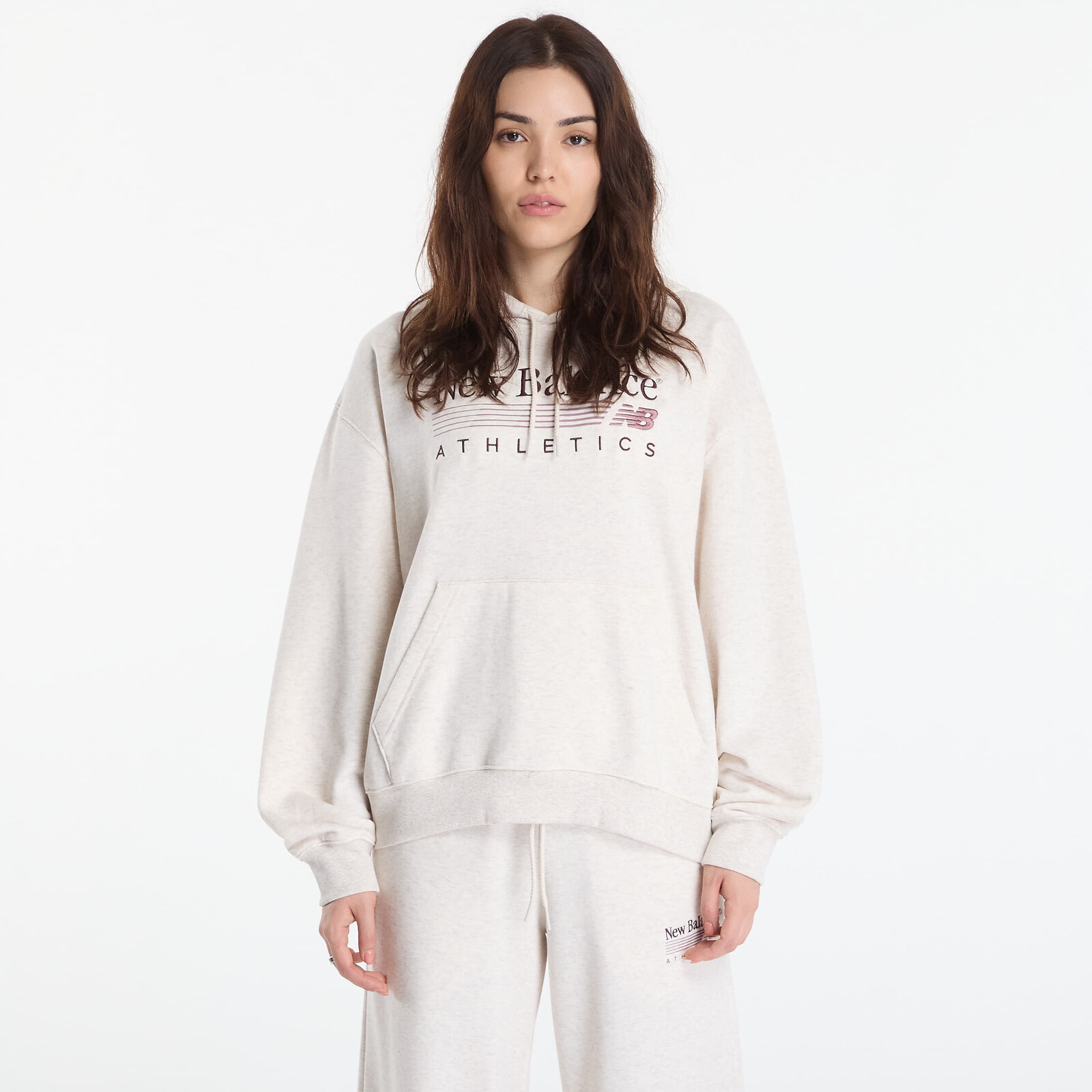 Sweatshirt New Balance Trackside French Terry Hoodie Linen Heather L