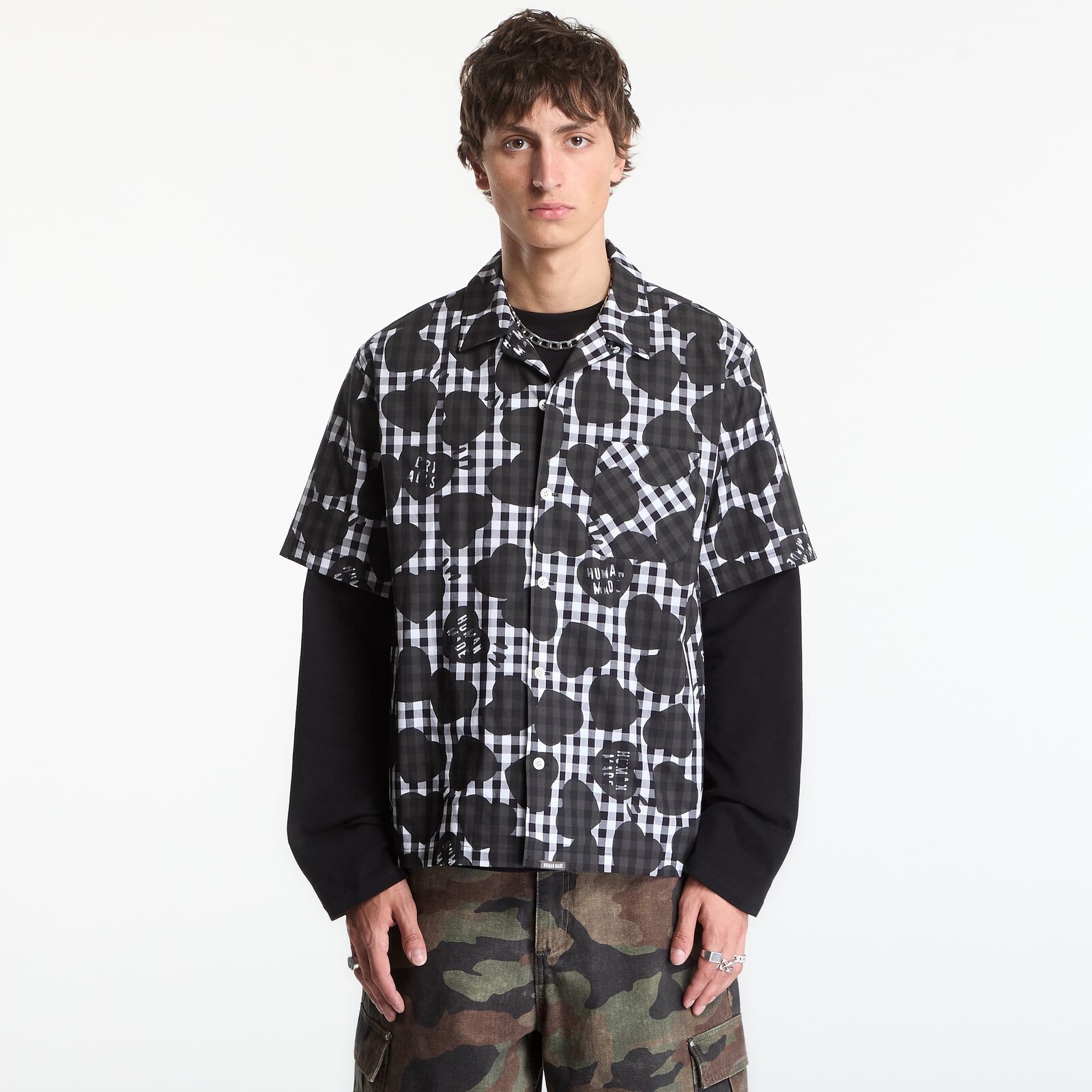 Shirt HUMAN MADE Heart Gingham Check Shirt UNISEX Black XXL