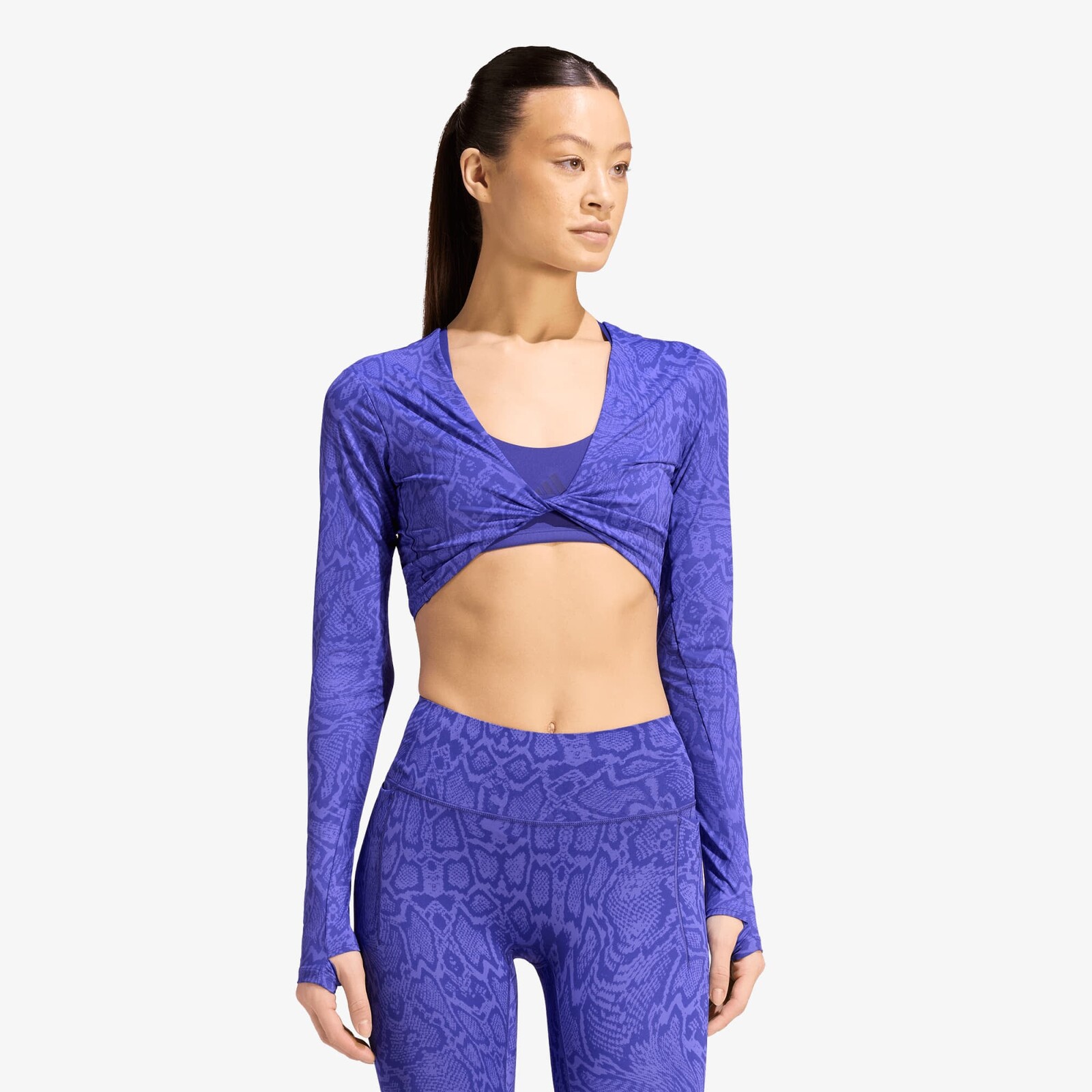 T-shirt adidas Primelift Workout Snake Twist Reversible Long Sleeve Solar Purple/ Pure Purple M