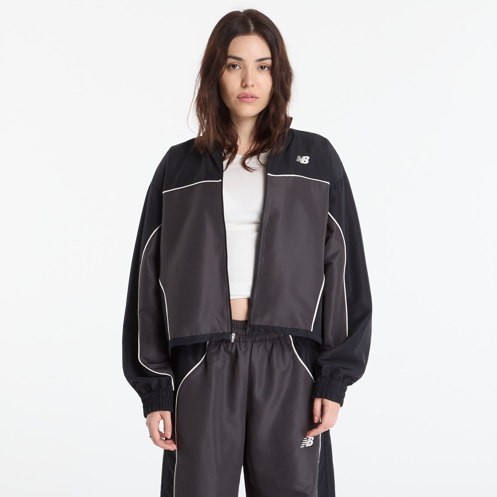 Jacket New Balance Trackside Woven Jacket Black Cement S