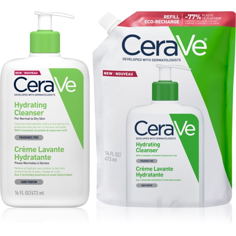 CeraVe Hydrating Cleanser set with moisturising effect