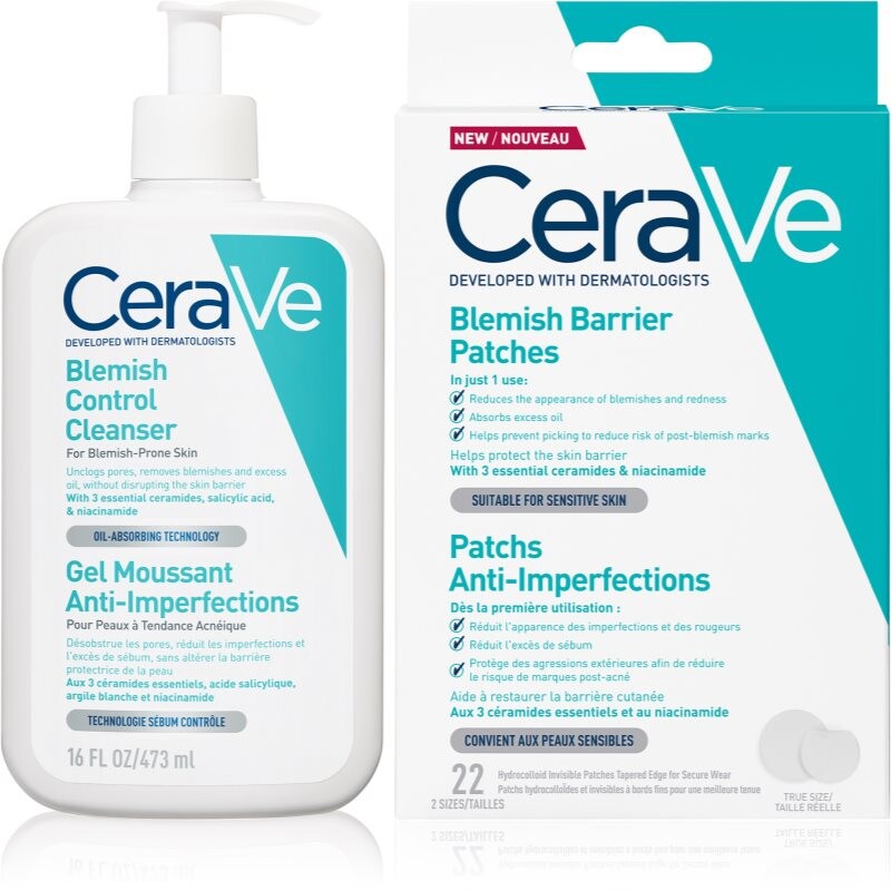 CeraVe Cleansers Blemish Control Cleanser set for problem skin, acne