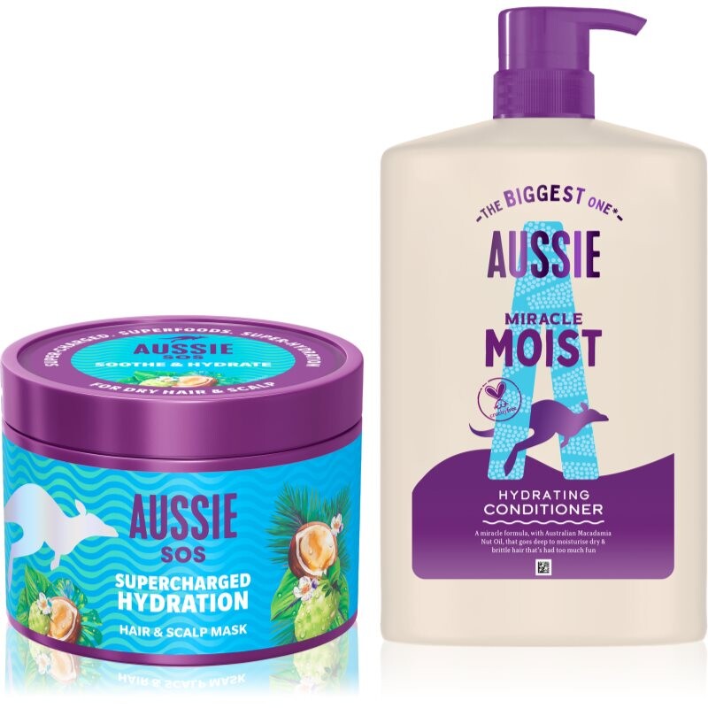 Aussie SOS & Miracle Moist set for dry and damaged hair