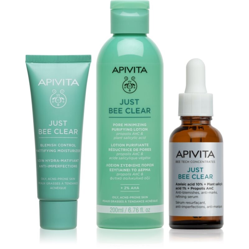 Apivita Just Bee Clear set for oily acne-prone skin