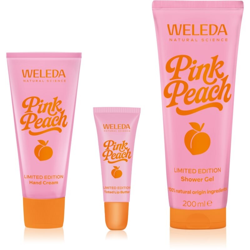 Weleda Pink Peach set with nourishing and moisturising effect