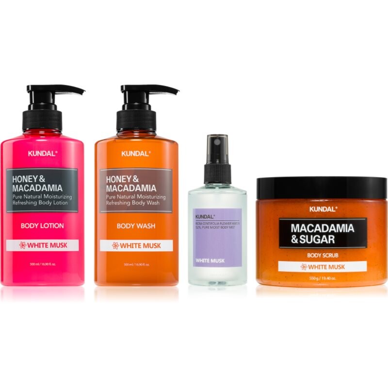 KUNDAL Honey & Macadamia White Musk set for the body