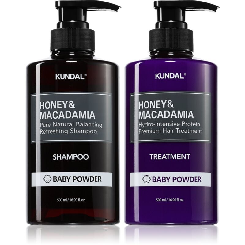 KUNDAL Honey & Macadamia Baby Powder set for dry and damaged hair