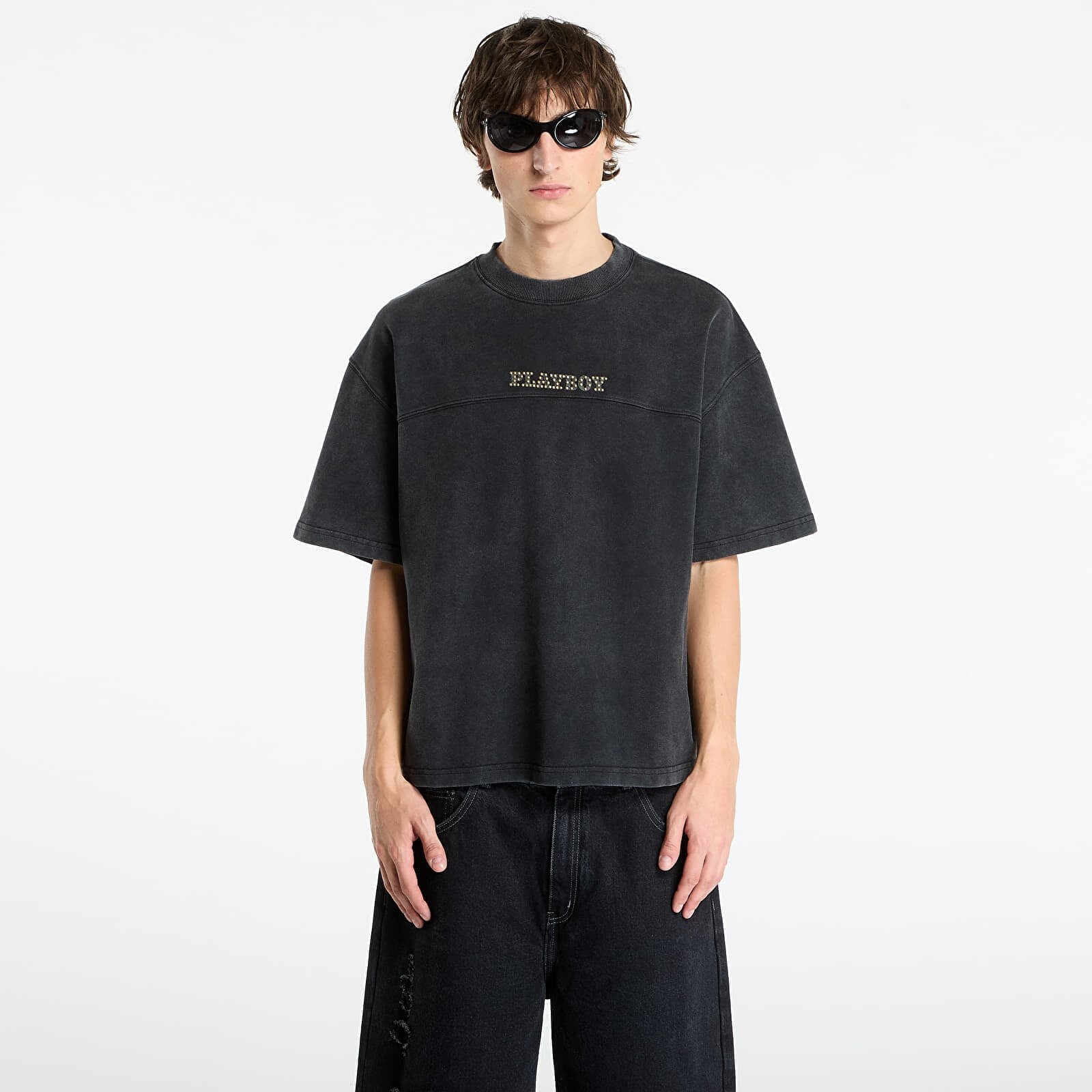 T-shirt Playboy x FTSHP Washed Tee UNISEX Washed Black XL