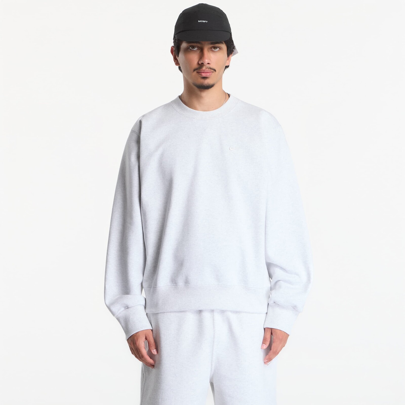 Sweatshirt Nike Men's Fleece Crew-Neck Sweatshirt Birch Heather XS