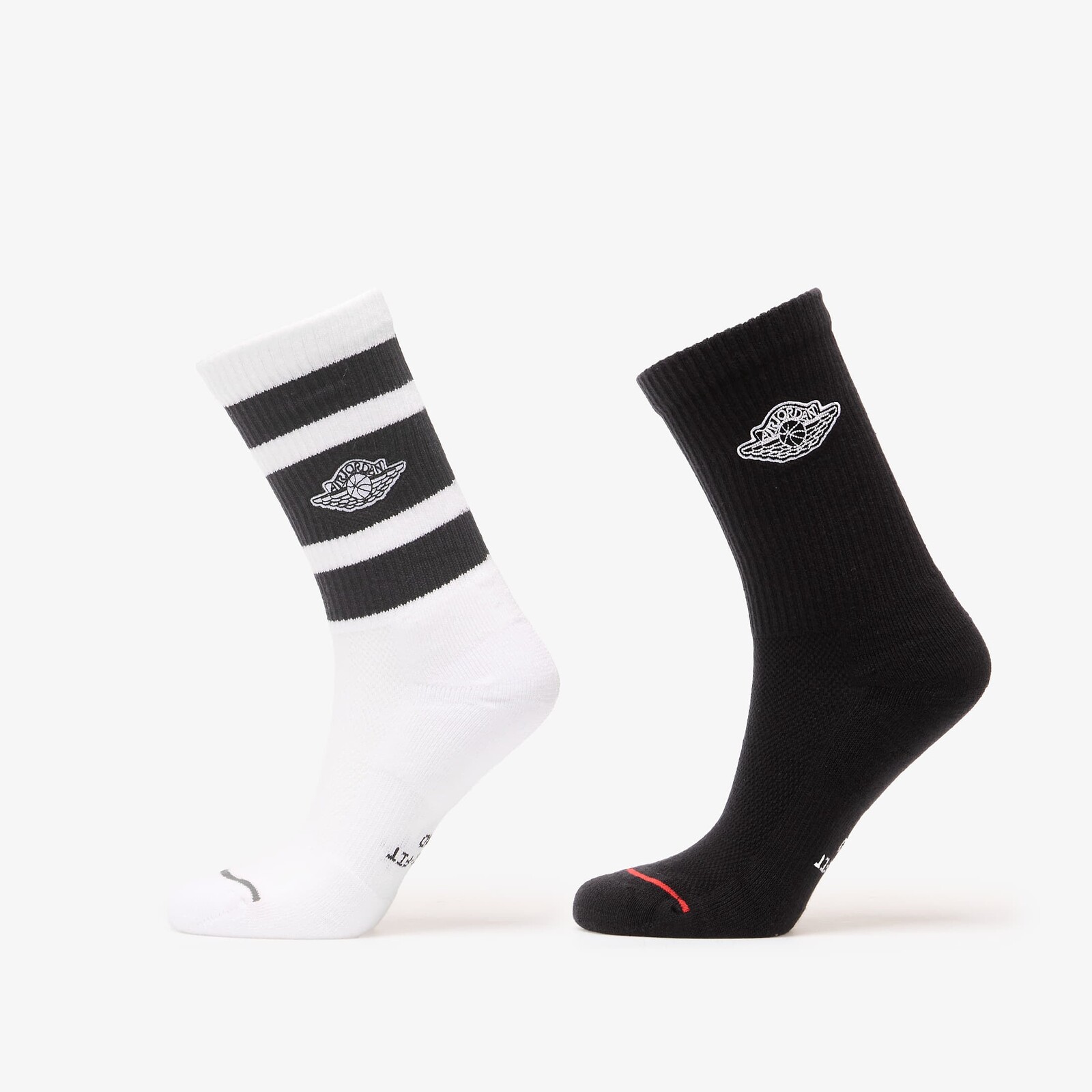 Jordan Everyday Elevated Crew Socks 2-Pack White/ Black/ White S