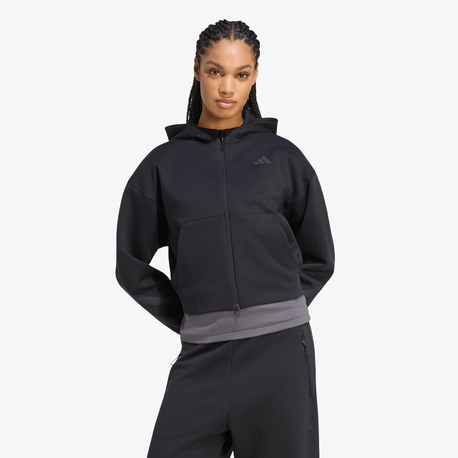 Sweatshirt adidas Z.N.E. Cropped Full Zip Sweatshirt Black S