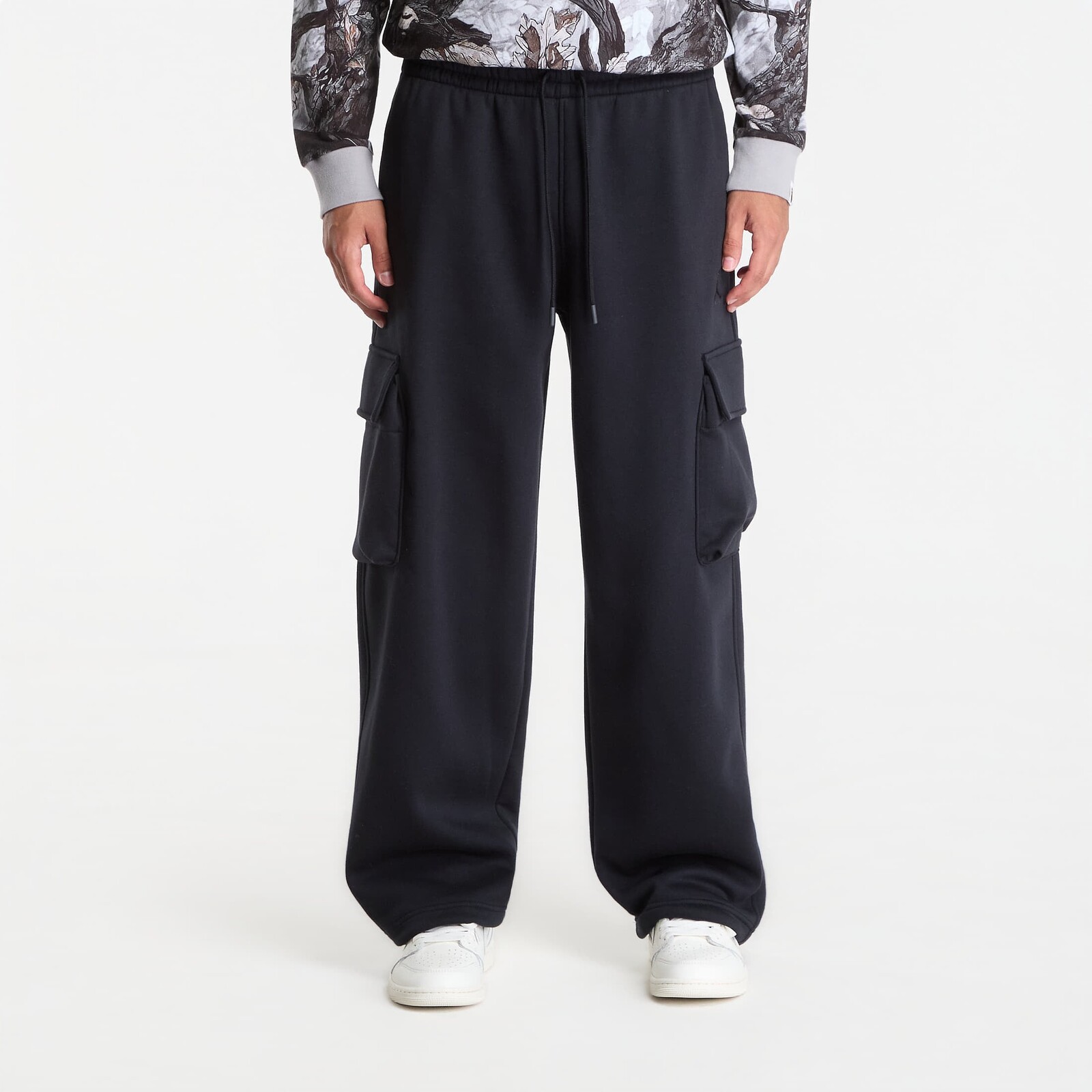 Pants Jordan Brooklyn Men's Oversized Fleece Cargo Pants Black/ Dk Smoke Grey S