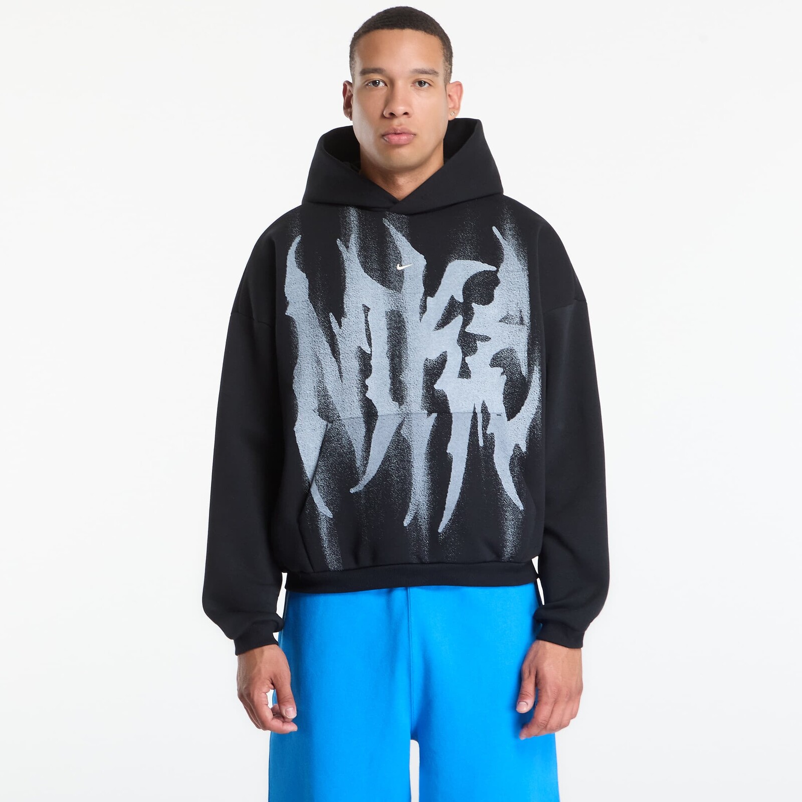 Sweatshirt Nike Standard Issue Men's Brushed Pullover Basketball Hoodie Black/ White/ Pale Ivory XS