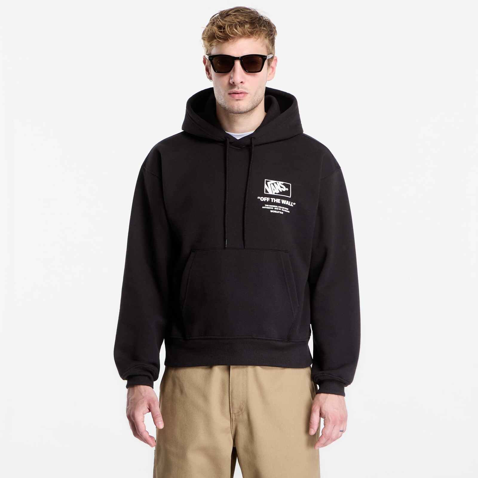 Sweatshirt Vans Stacked Hi Pullover Hoodie Black/ White M