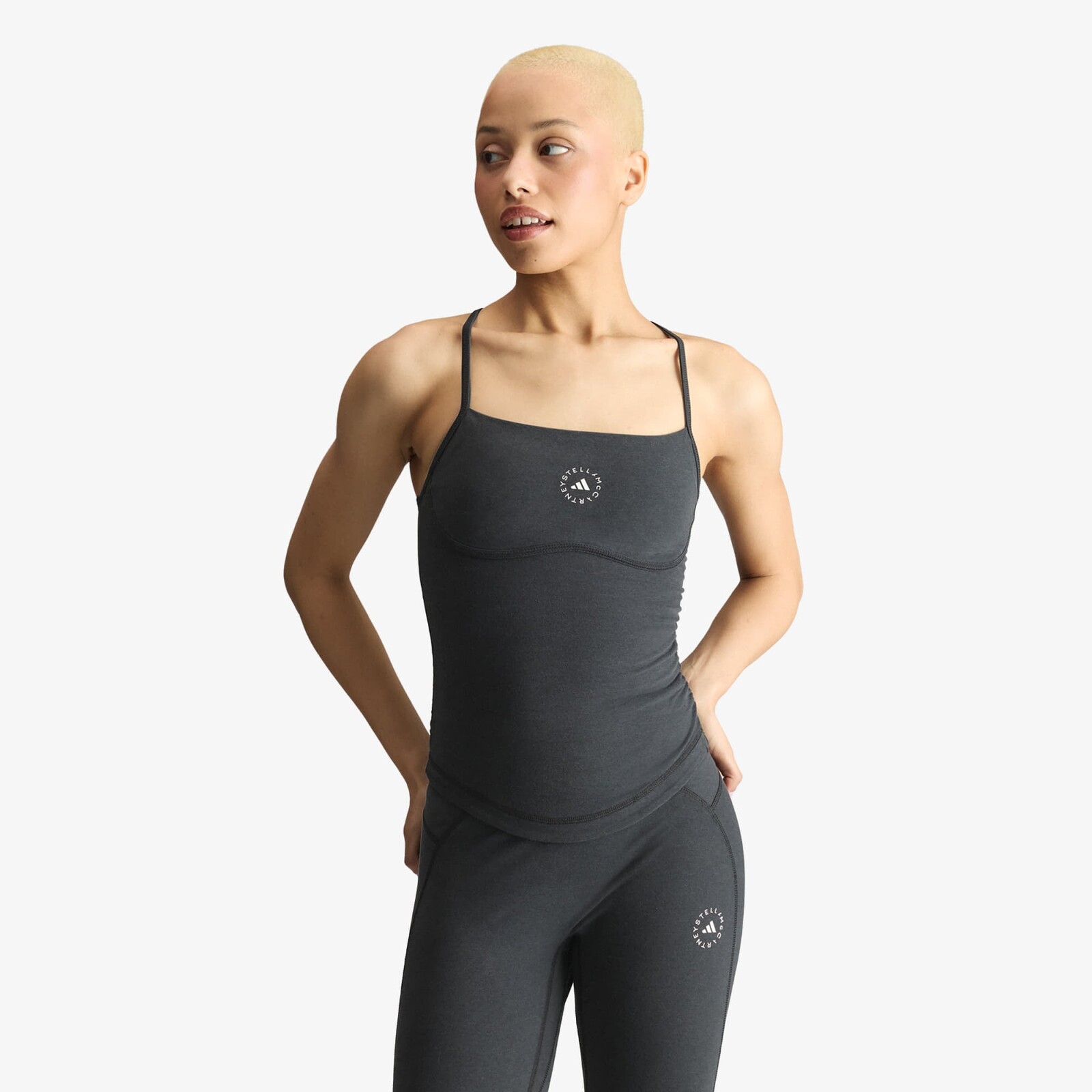 Tank top adidas by Stella McCartney Studio Spaghetti Crop Top Black XS