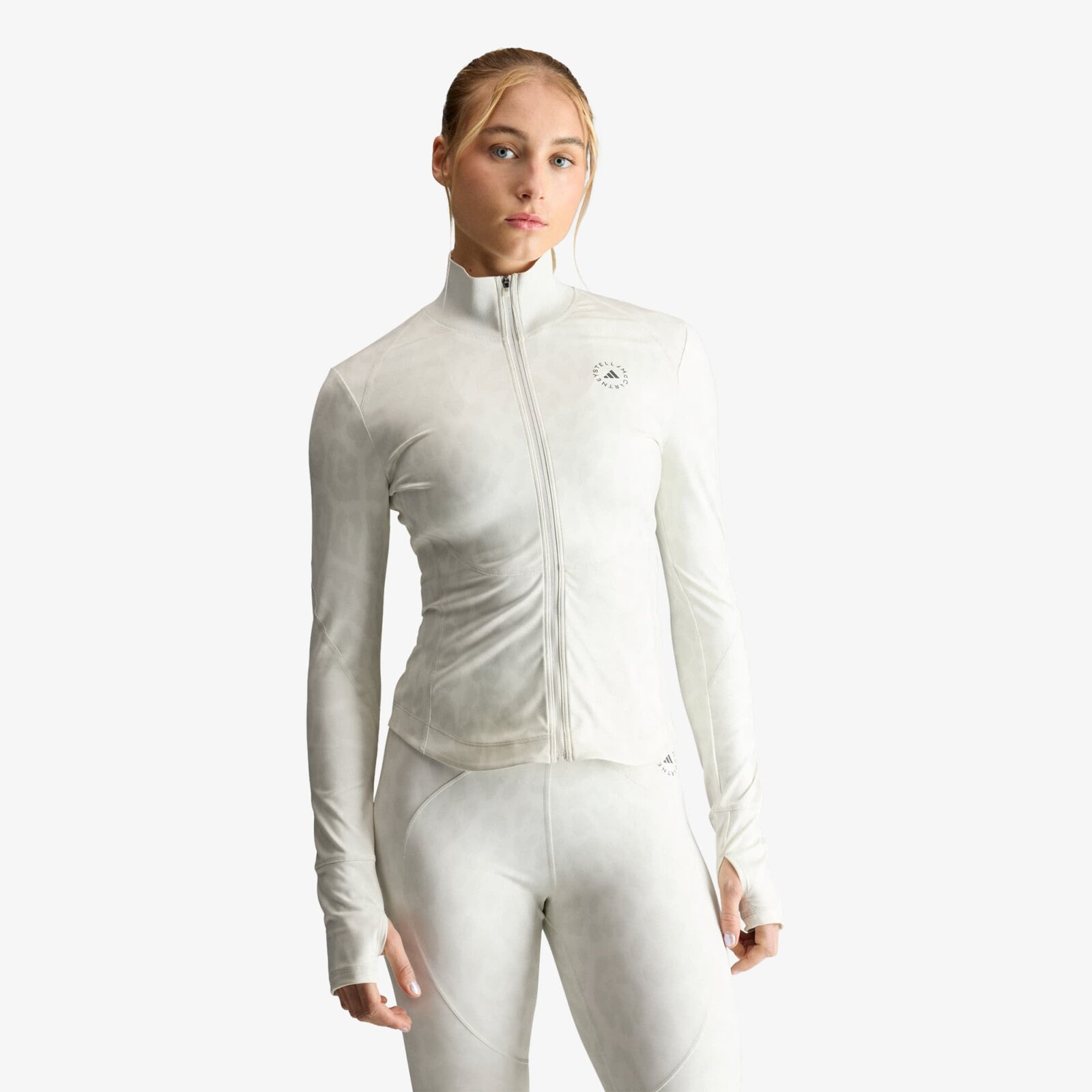 Sweatshirt adidas by Stella McCartney Training Midlayer Printed Core White/ Orbit Grey S