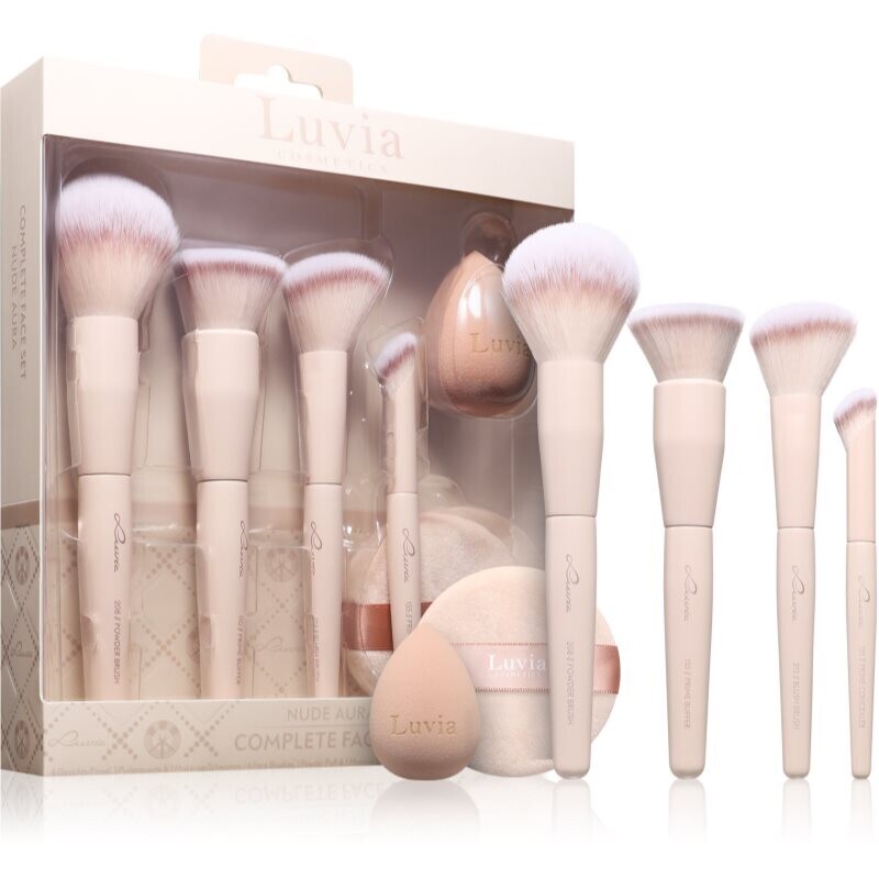 Luvia Cosmetics Complete Face Set Nude Aura brush set