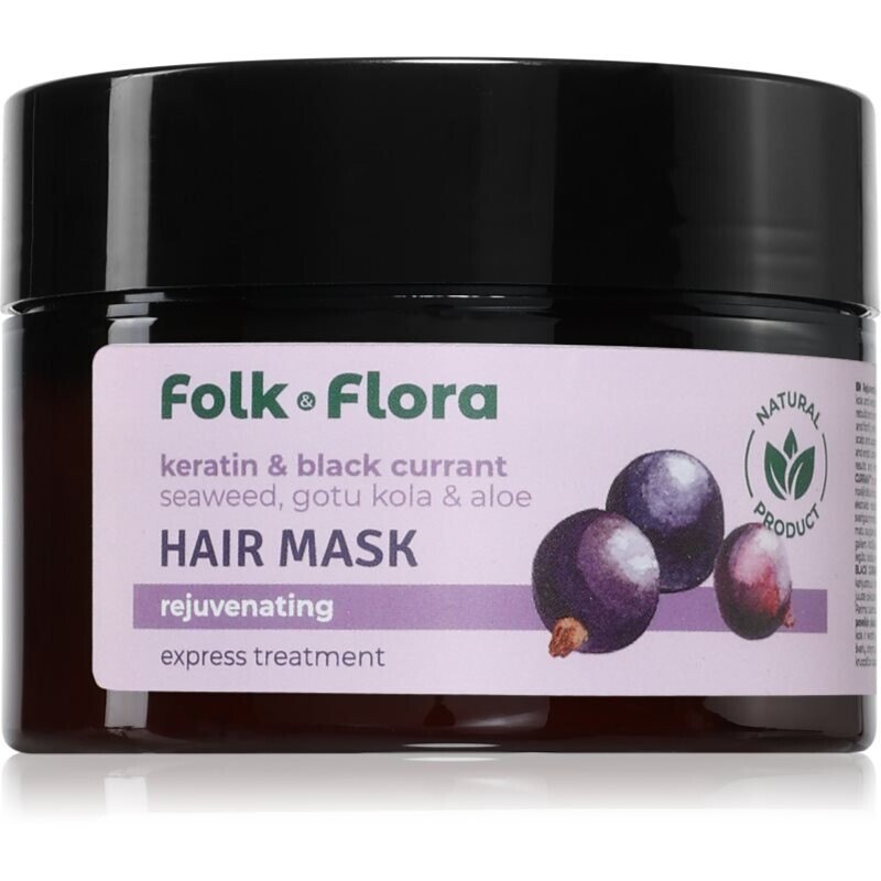 Folk & Flora Keratin & Black Currant regenerating hair mask 200 ml