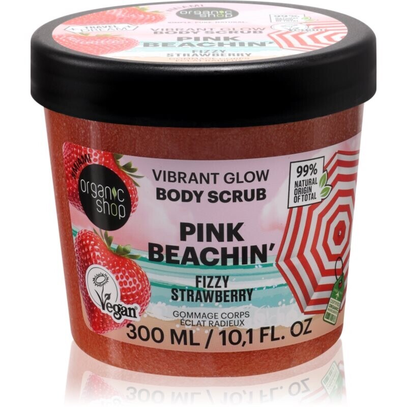 Organic Shop Body Scrub Pink Beachin' brightening body scrub fragrance Fizzy Strawberry 300 ml