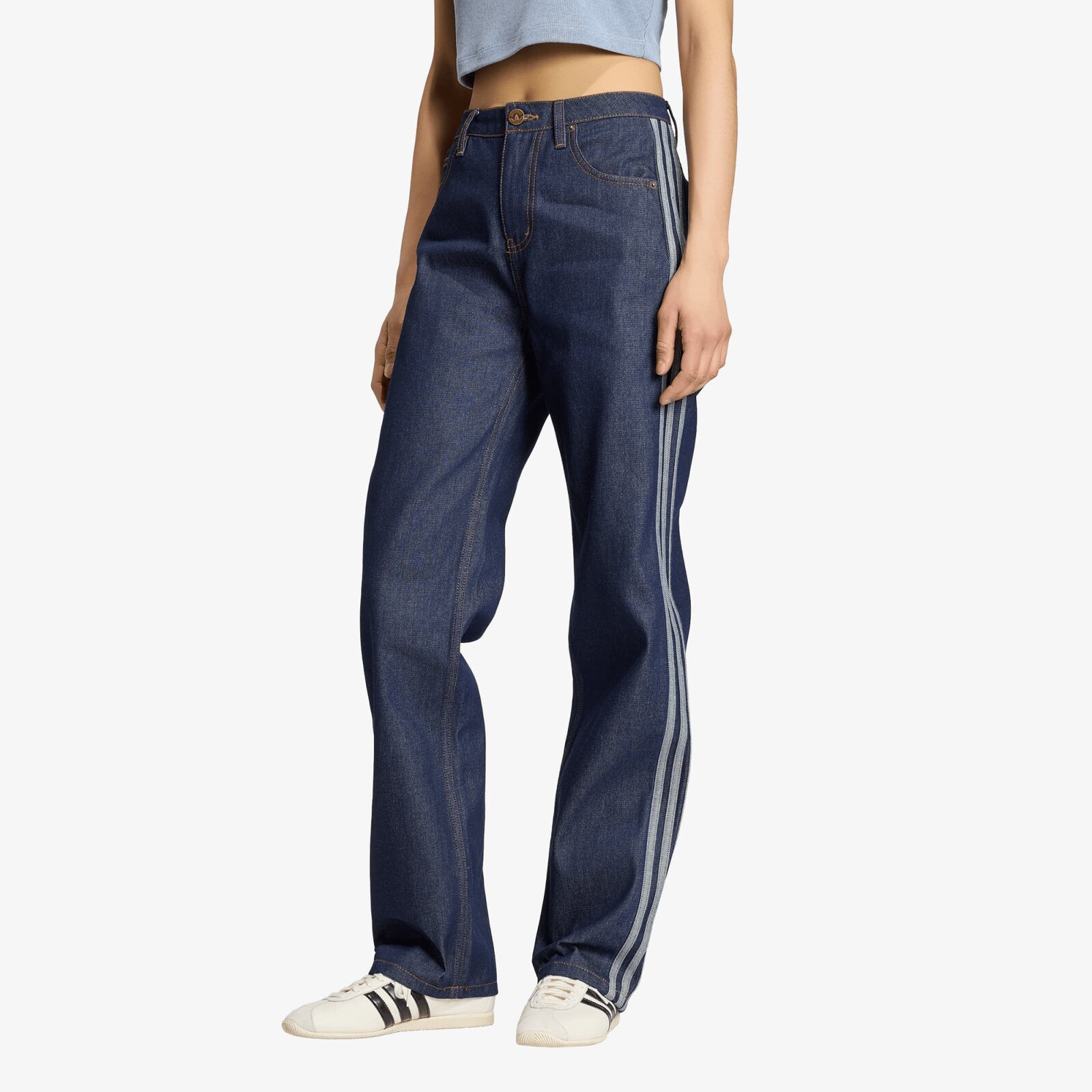 Pants adidas Firebird Mid Rise Straight Denim Pant Indigo Denim 27/32