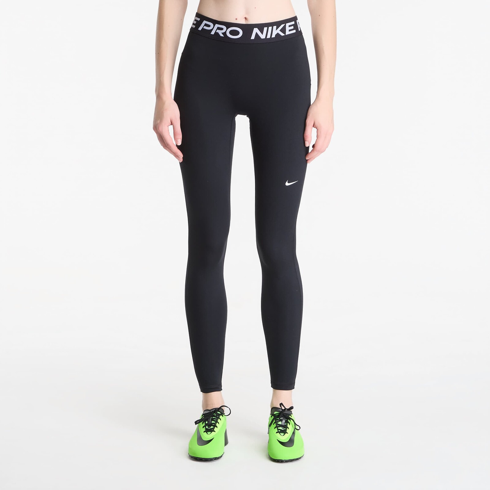 Pants Nike Pro Women's Mid-Rise Full-Length Leggings Black/ White M